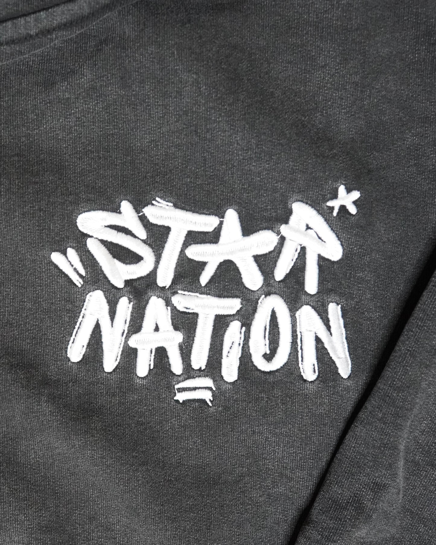 STARNATION ZIP UP WASHED- BLACK